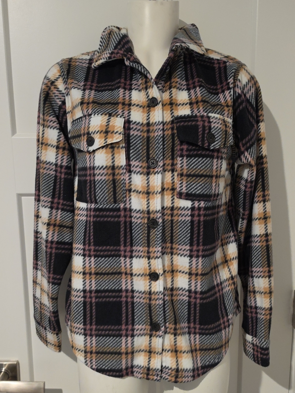 Wallflower Plaid Fleece Shacket